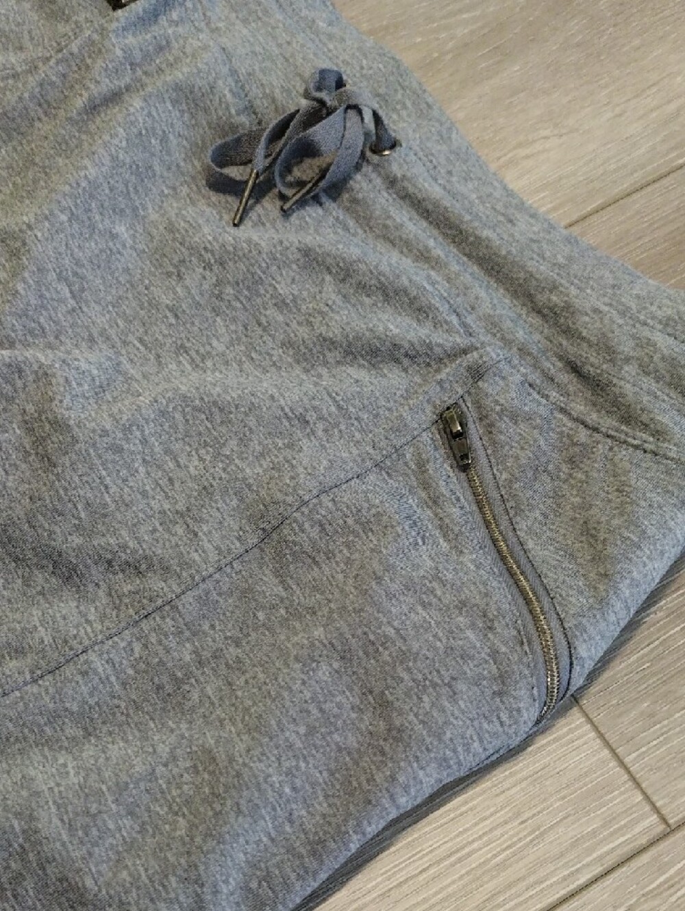 Tangerine Heather Gray Drawstring Mini Skirt with Zip Pockets - Picture 4 of 15